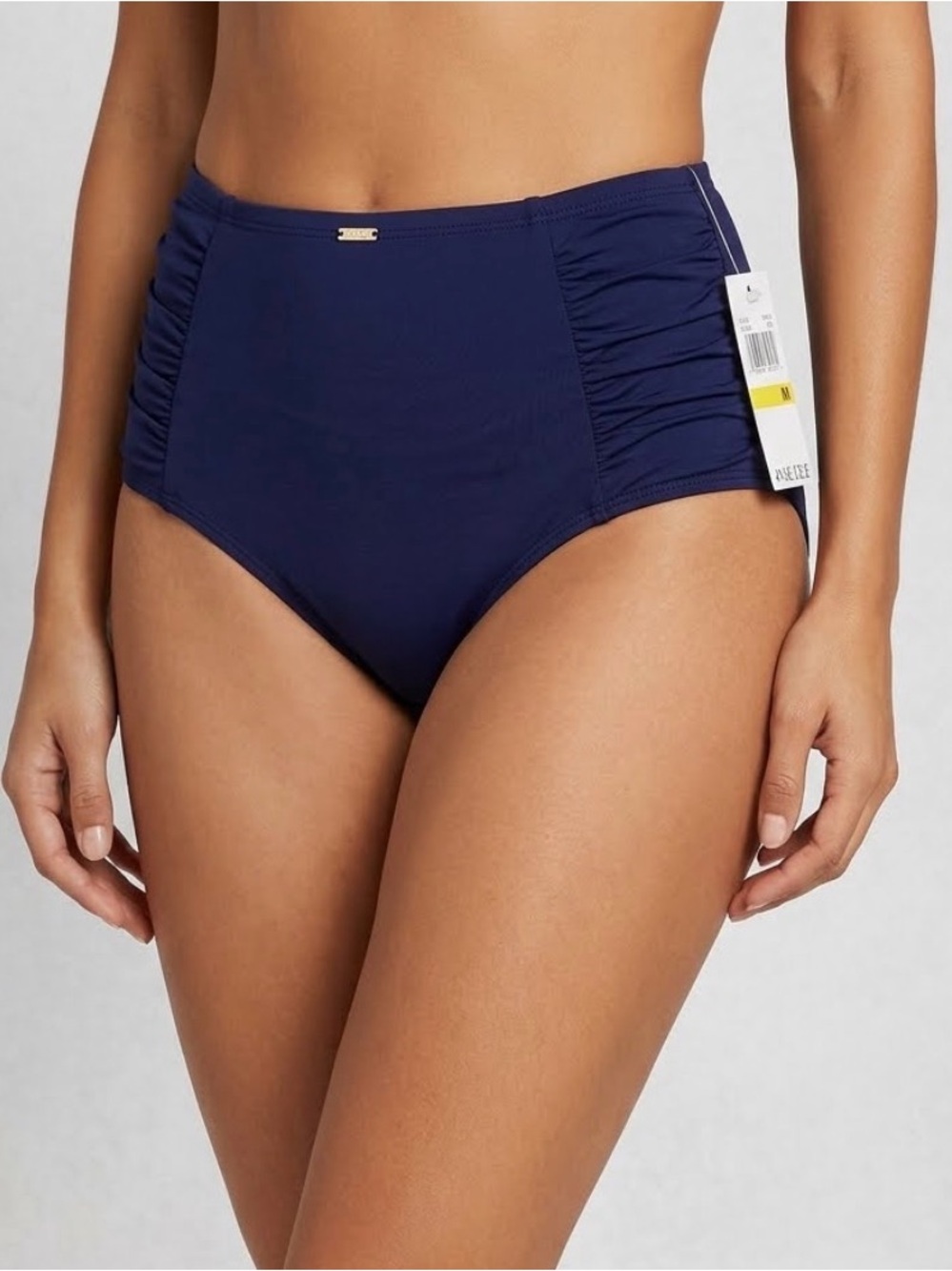 NWT Anne Cole Navy Shirred Bikini Bottom Swimsuit